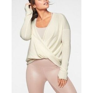 Athleta Finale Twist Front Wool Cashmere Sweater